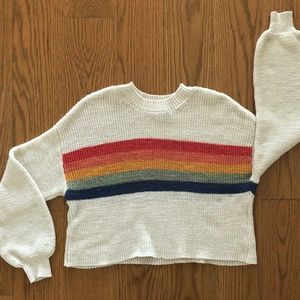 American Eagle slouchy rainbow cropped sweater